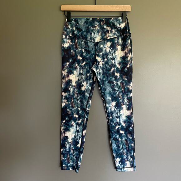 L'urv Solar System 7/8 Legging Size Small Blue White Abstract High Waist Workout - Picture 12 of 16
